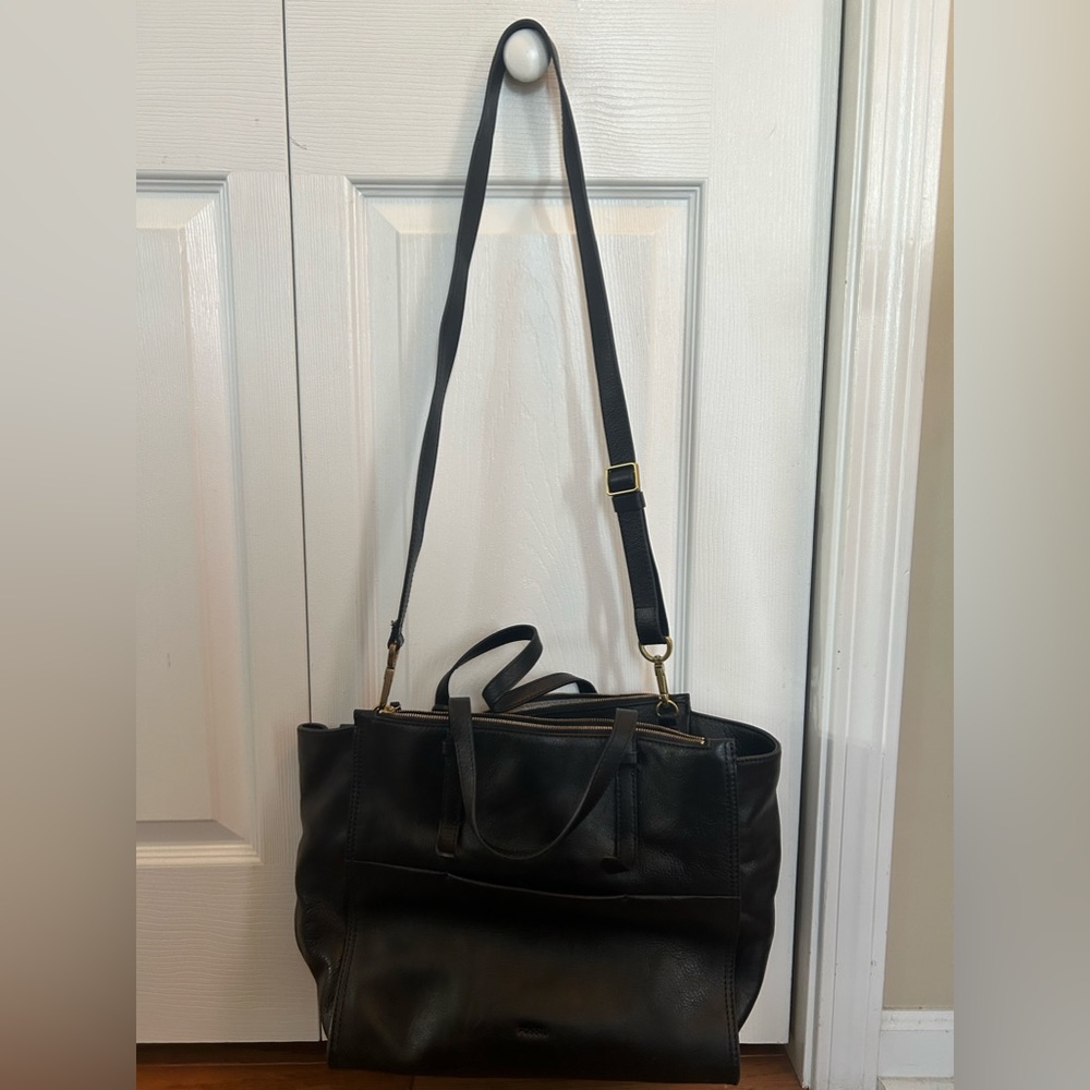 FOSSIL black leather purse and wallet VGUC